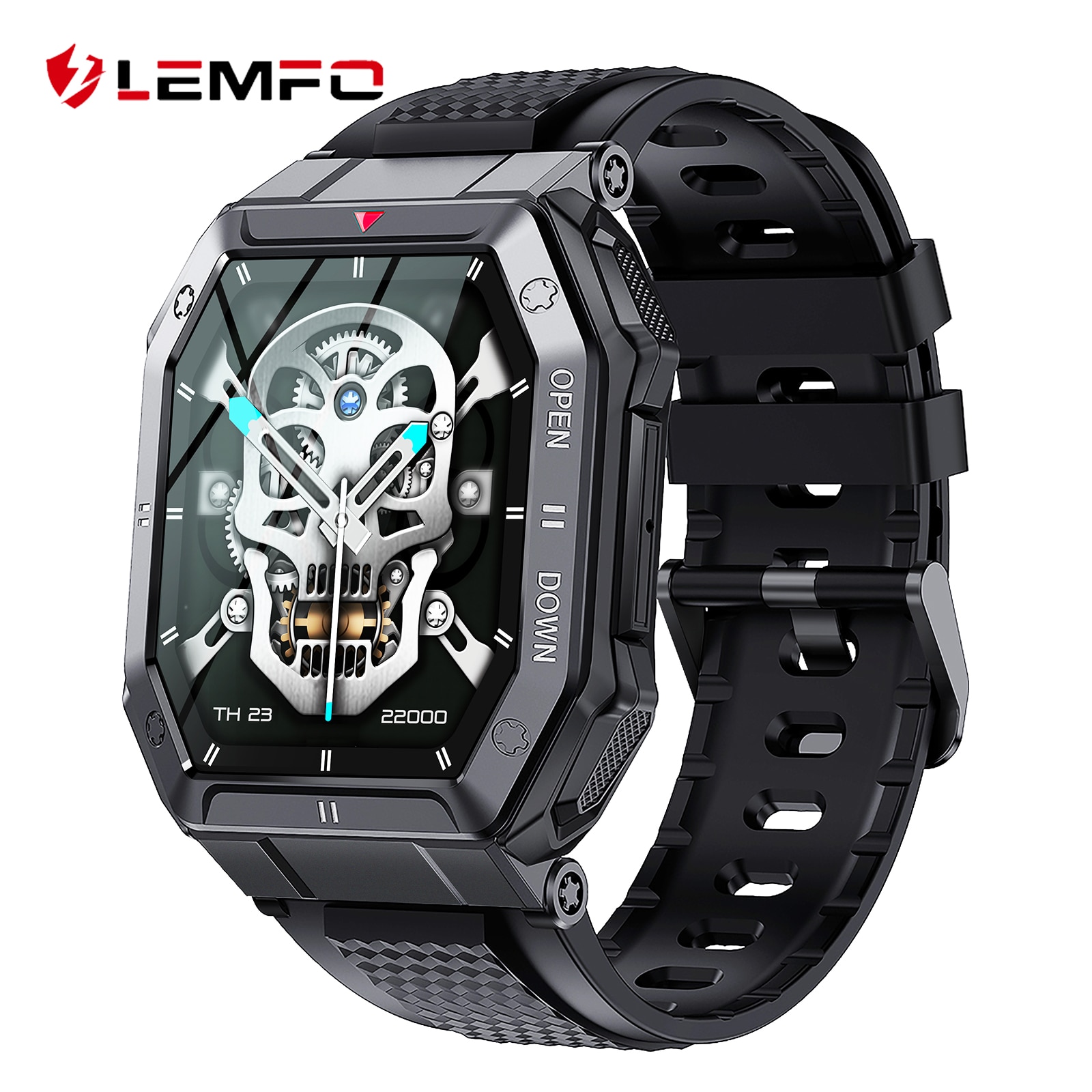 LEMFO Sports watches 350mah Smart watch men Bluetooth Call Fitness smartwatch 2023 for Android iOS Phone 1.85 inch 240*280 HD