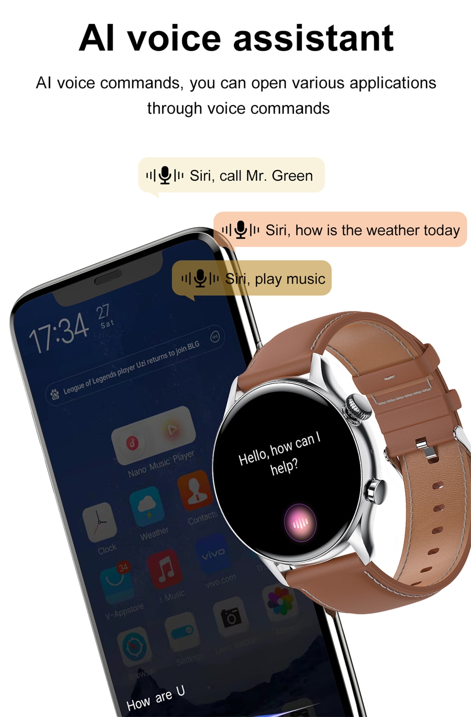 2022 NFC Men Smart Watch AMOLED 390*390 HD Screen Always Show Time Bluetooth call SmartWatch Men IP68 Waterproof for Android IOS