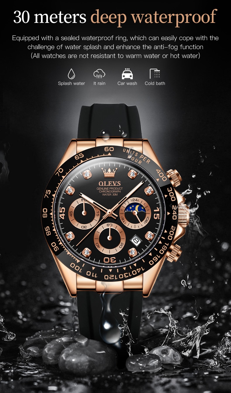 OLEVS Luxury Men Watch Quartz Man Watches Waterproof Luminous Top Brand Watch for Men Date Chronograph Sport Wristwatch