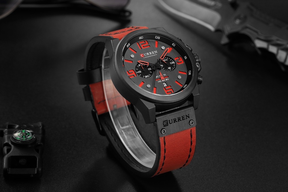 Luxury Brand CURREN Watch Fashion Quartz Men Watch Military Waterproof Leather Strap Sport Mens Watches Casual Male Clock часы