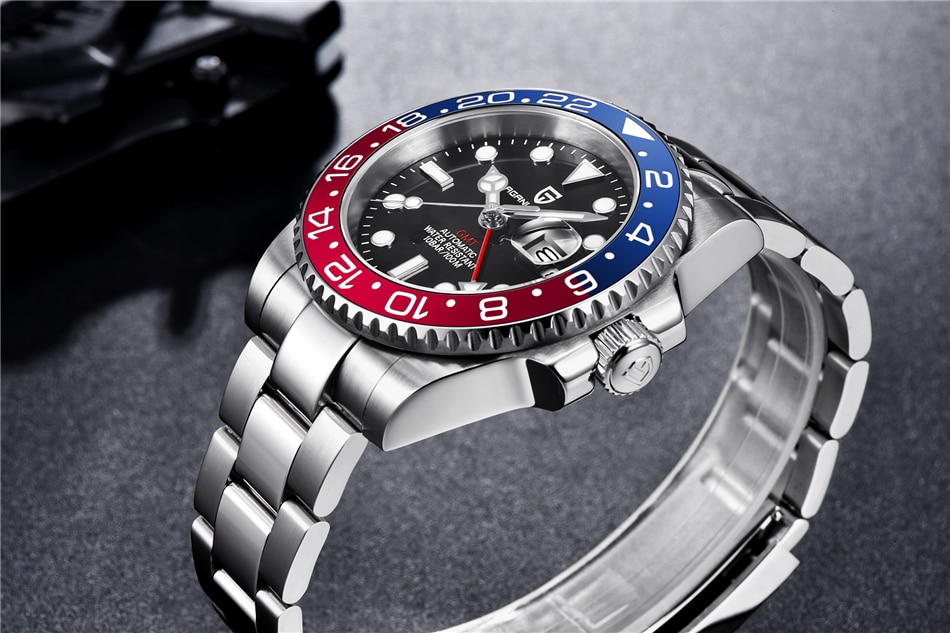 2022 New PAGANI DESIGN Luxury Men GMT Automatic Machinery Watch 40MM Ceramic Bezel Jubilee Strap Sapphire 100M Waterproof Clock