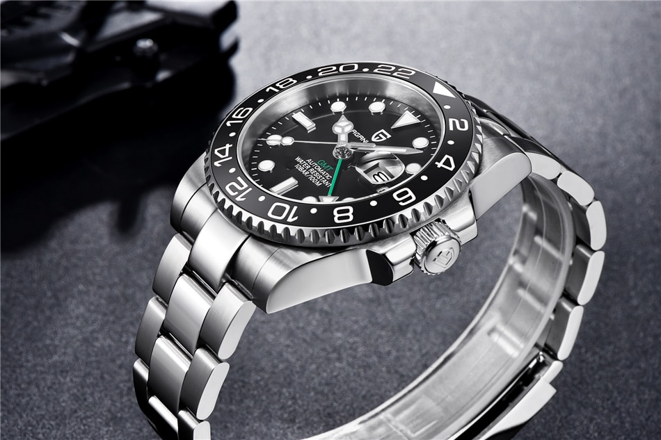 2022 New PAGANI DESIGN Luxury Men GMT Automatic Machinery Watch 40MM Ceramic Bezel Jubilee Strap Sapphire 100M Waterproof Clock