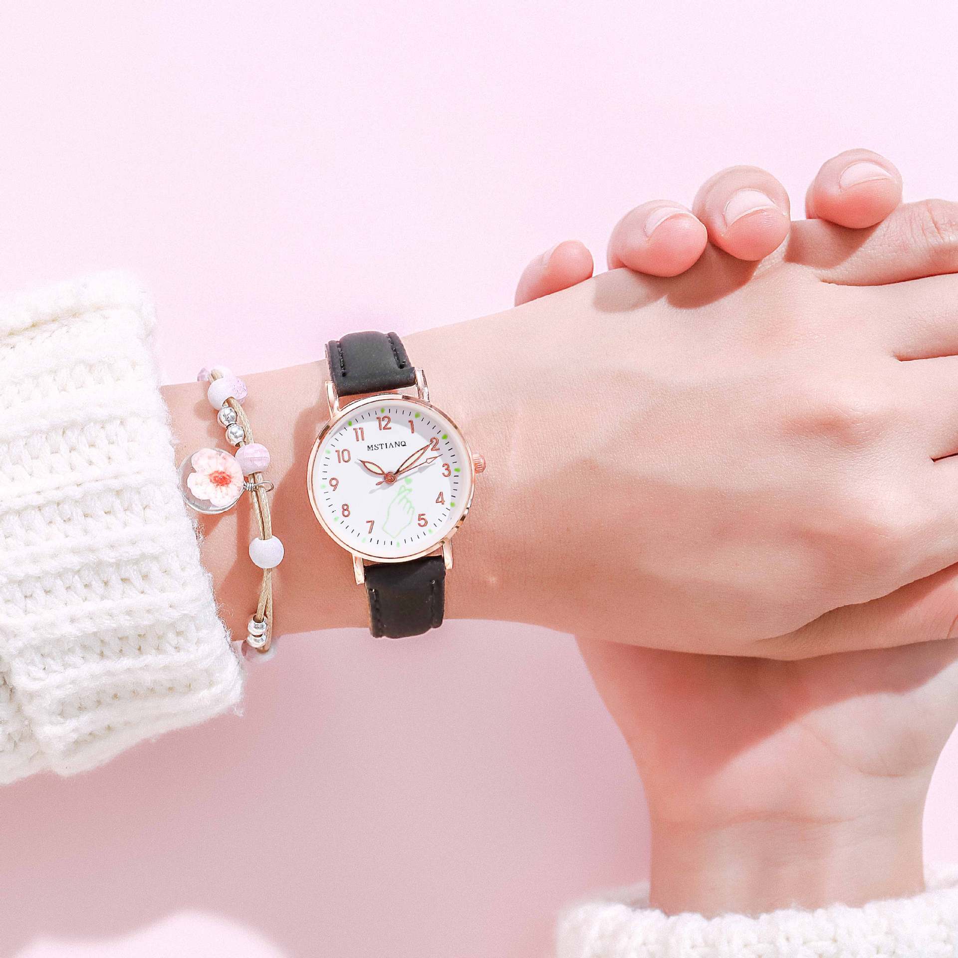 Luminous Women Watches Set Casual Cute Small Dial Ladies Watch Fashion Girls Pink Wristwatch Bracelet Gift 2022 montre femme