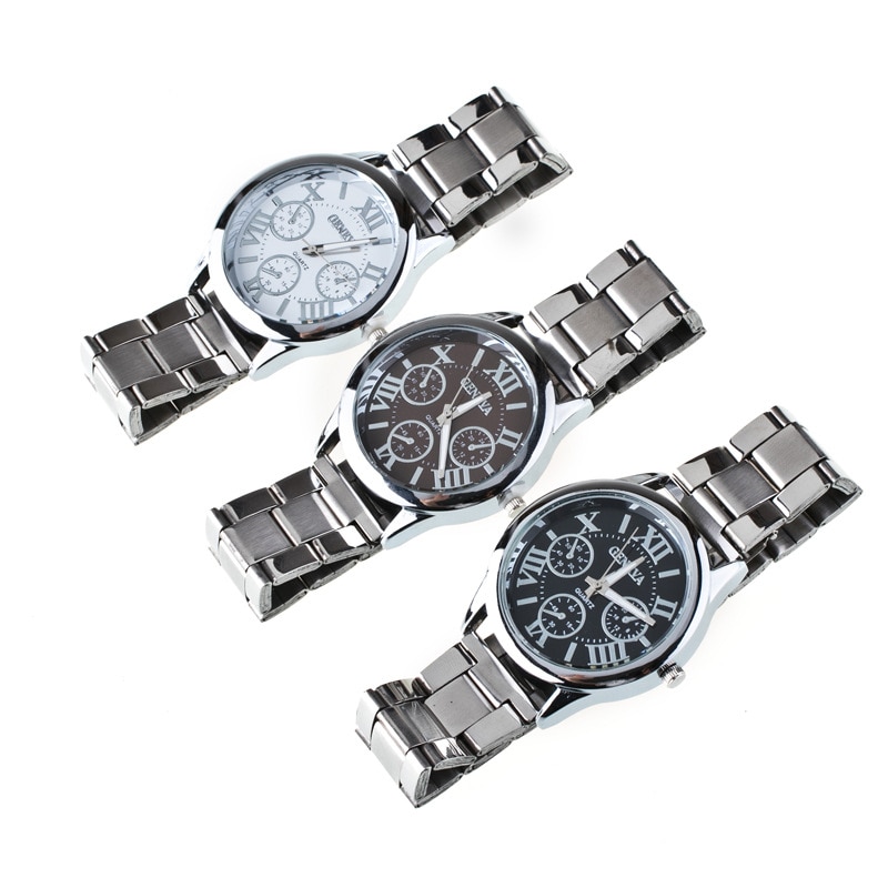 New Brand 3 Eyes Silver Geneva Casual Quartz Watch Women Stainless Steel Dress Watches Relogio Feminino Ladies Clock Hot Sale