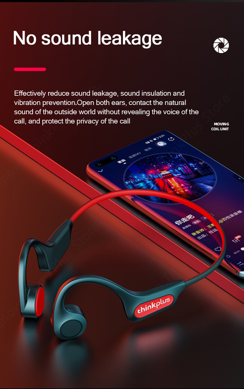 Lenovo Bone Conduction Earphones X3 X4 X5 X3 Pro Bluetooth Hifi Ear-hook Wireless Headset with Mic Waterproof Earbud