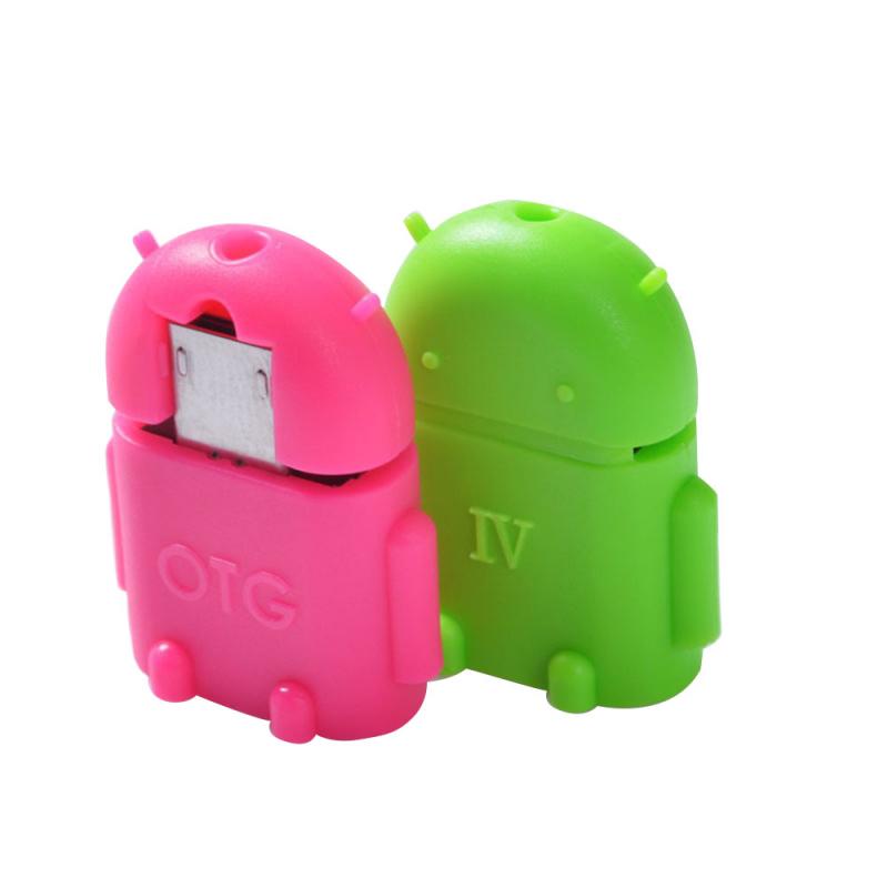 2022 New Android OTG Robot Conversion Head Usb Tablet Mobile Phone U Disk Connection V8 Card Reader Portable Cable USB Adapter