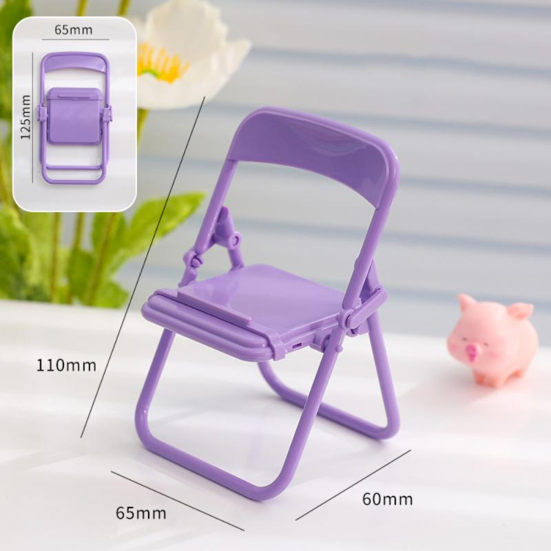 1PCS Mobile Tablet Holder Mini Folding Chair Stand Table Cell Phone Holder For IPhone Xiaomi Huawei Phone Portable Bracket 2022