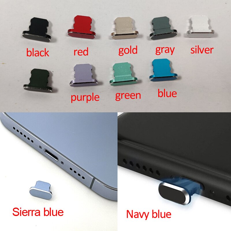 Metal Charger Port Dust Plug For iPhone 13 14 12 11 Pro Max SE 2022 Accessories Charging Port Dust Plug For iPad 10.2 9.7 Air 5
