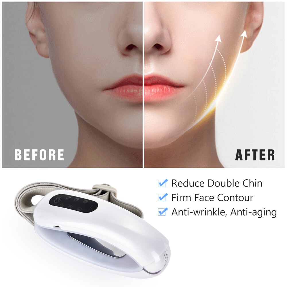 EMS Face Massager Facial Lifting V Face Slimming Double Chin Reducer LED Photon Light Therapy Anti Aging Wrinkles Belt Device