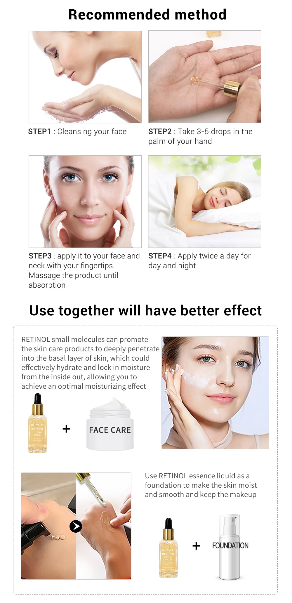 Retinol Remover Wrinkle Serum Products Lifting Firming Face Essence Collagen Anti Aging Fade Fine Lines Repair Tighten Skin Care