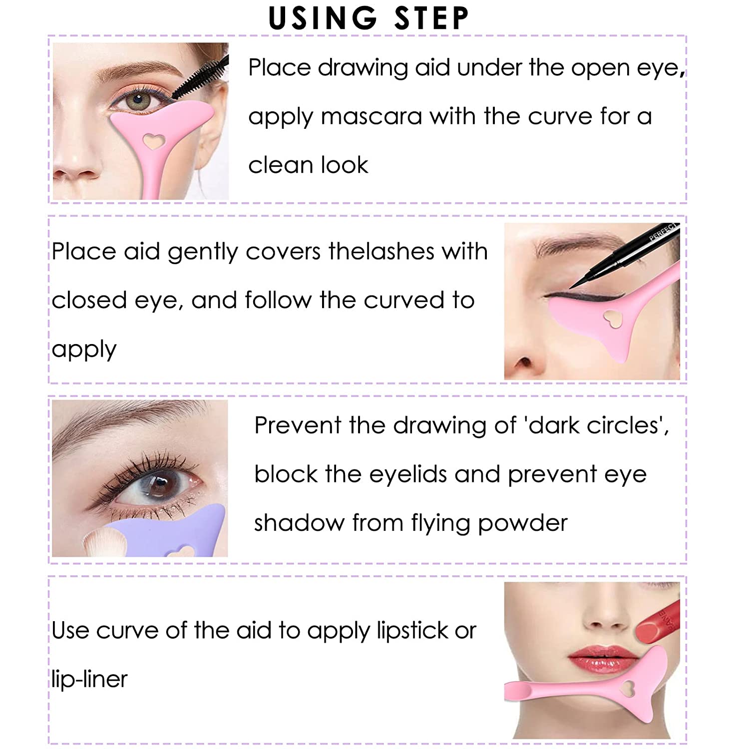 2022 Silicone Eyeliner Stencils Wing Tips Marscara Drawing Lipstick Wearing Aid Face Cream Mask Applicator Makeup Tool Resusable