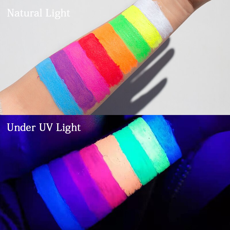 Professional Shiny Eyeliner Cosmetic Pigment UV Neon Makeup Liquid Glitter Pigment Eyeliner Quick Dry Fluorescence in Dark