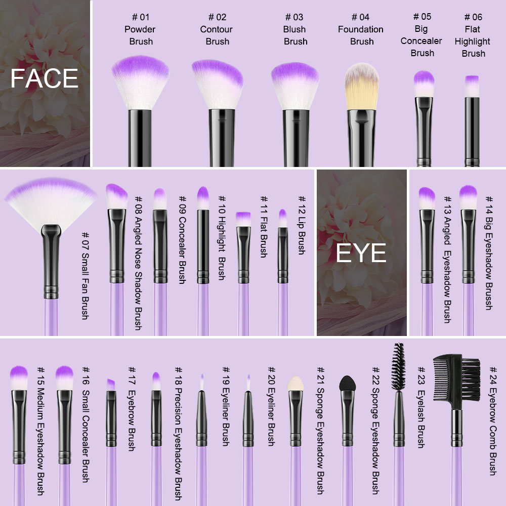 8/32PCS Makeup Brushes Set For Eye Shadow Foundation Powder Eyeliner Eyelash Cosmetict Face Make Tool Brush Set Eyelash Brush
