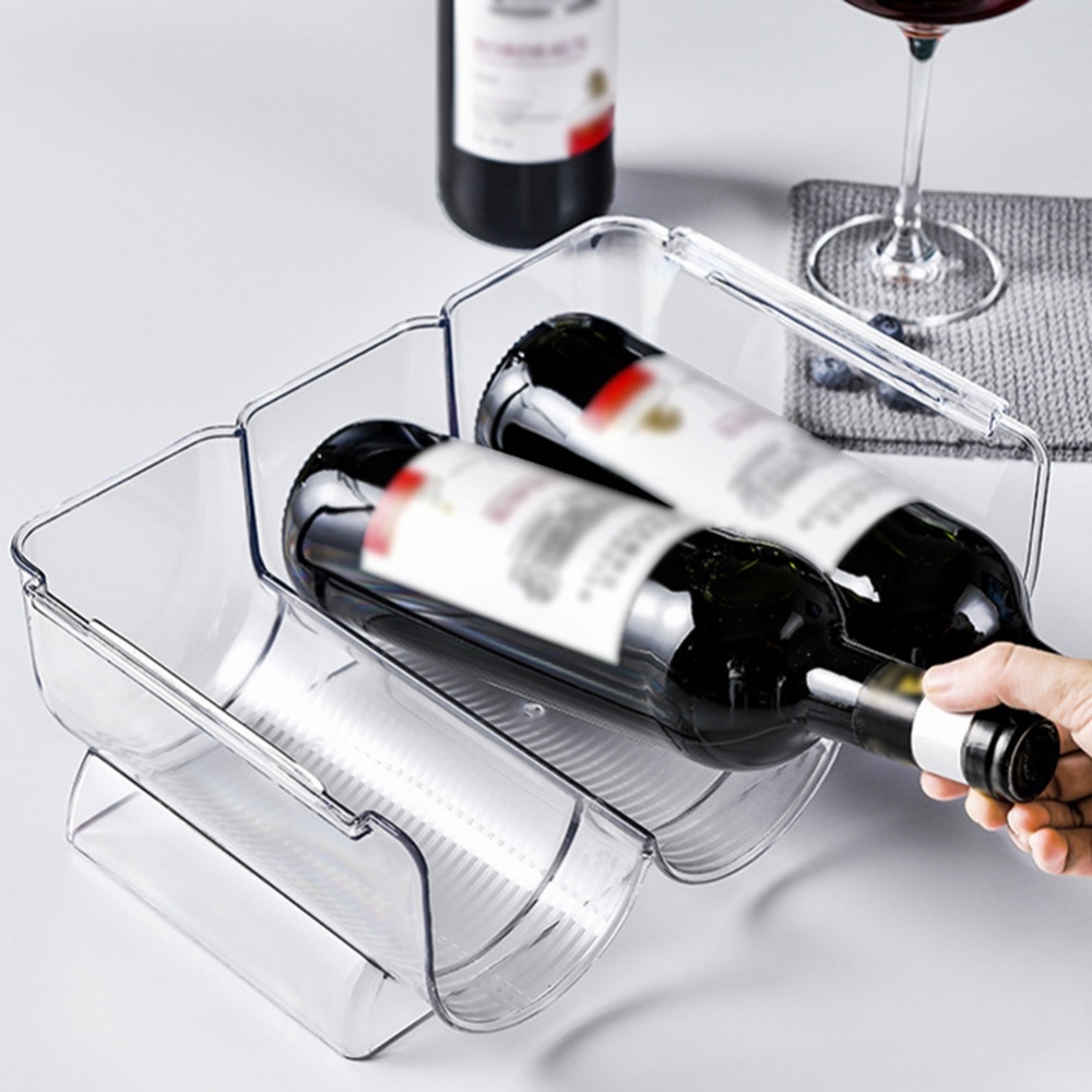 Stackable Wine Rack Bottle Holder Refrigerator Organizer Universal Beverage Bottle Organizer Champagne Storage Box