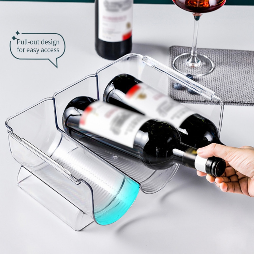 Stackable Wine Rack Bottle Holder Refrigerator Organizer Universal Beverage Bottle Organizer Champagne Storage Box