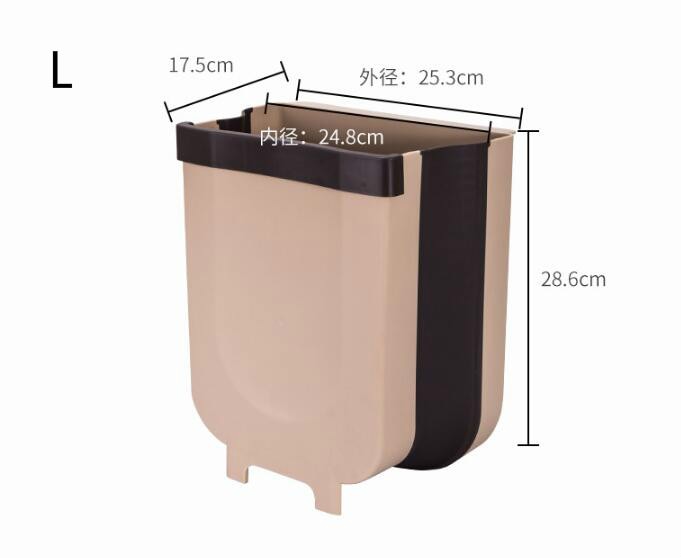 9L Folding Waste Bins Kitchen Garbage Bin Foldable Car Trash Can Wall Mounted Trashcan for Bathroom Toilet Waste Storage Bucket