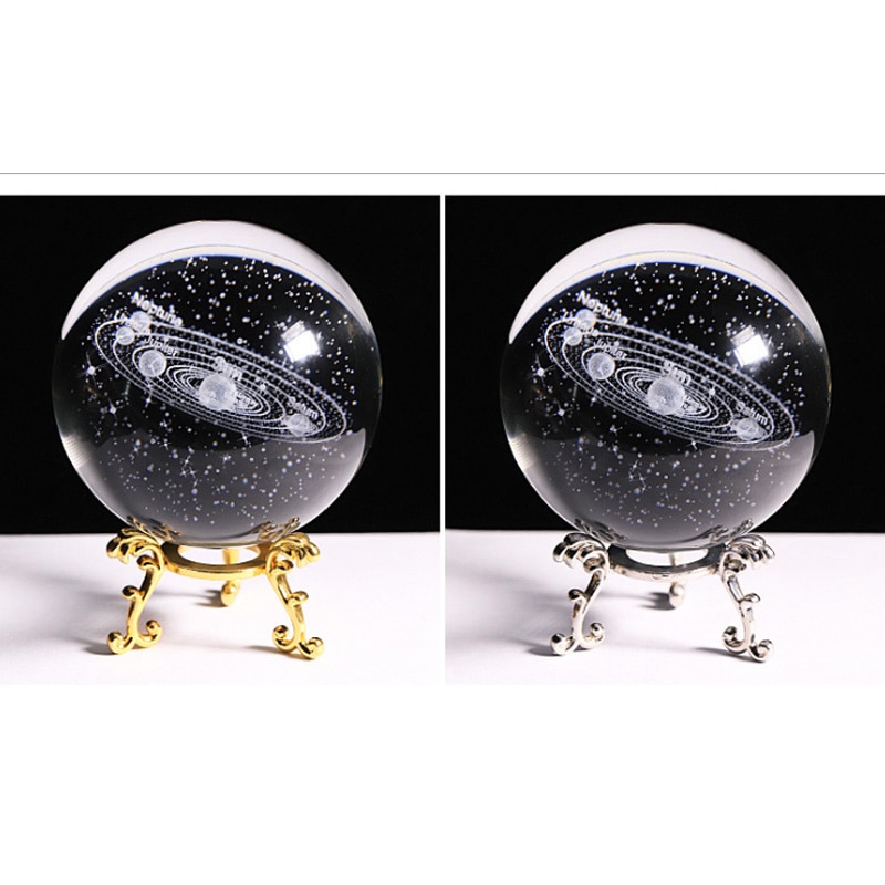 3D Crystal Ball Laser Engraved Planet Crystal Ball Solar System Globe Astronomy Gift Birthday Gift Glass Sphere Home Decoration