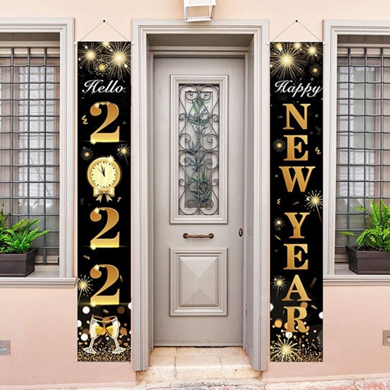 Christmas Door Decoration 2022 Merry Christmas Banner Decor for Home Hanging Xmas Ornament Navidad Happy New Year Gift 2023