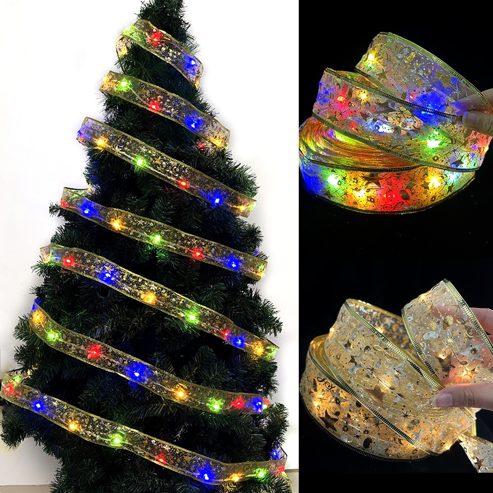 200CM Christmas LED Ribbon String Light Decoration Christmas Tree Ornaments for Home Xmas Santa Claus Gift Navidad 2022 New Year
