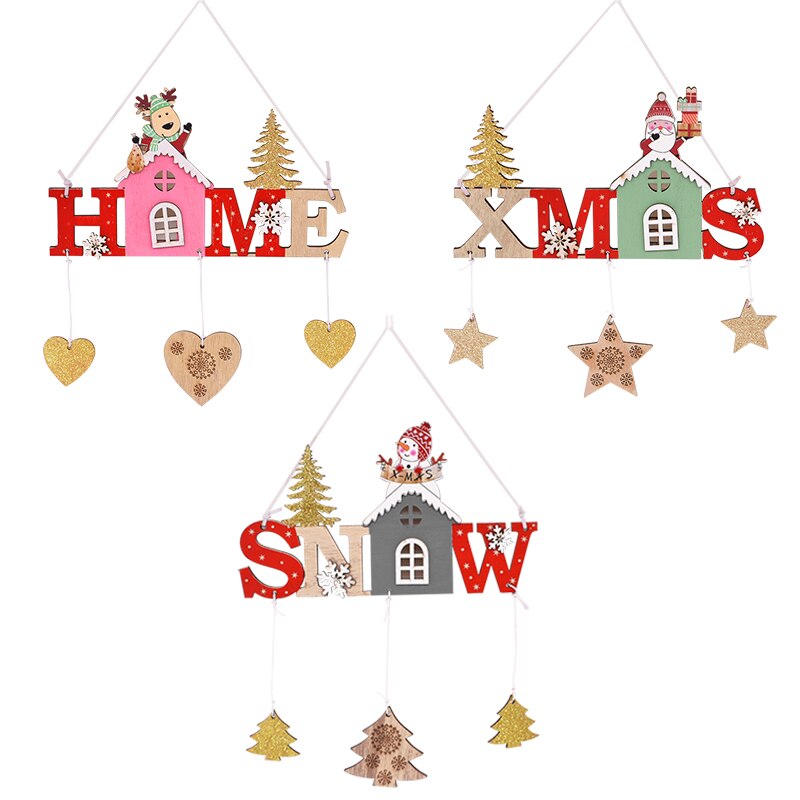 Christmas Wooden Hanging Ornaments Pendant Merry Christmas Decorations for Home 2021 Xmas Tree Gifts Navidad New Year 2022