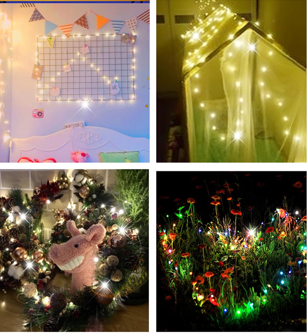 Led Fairy Lights Copper Wire String 1M 2M 3M Holiday Outdoor Lamp Garland Luces For Christmas Tree Wedding Party Decoration