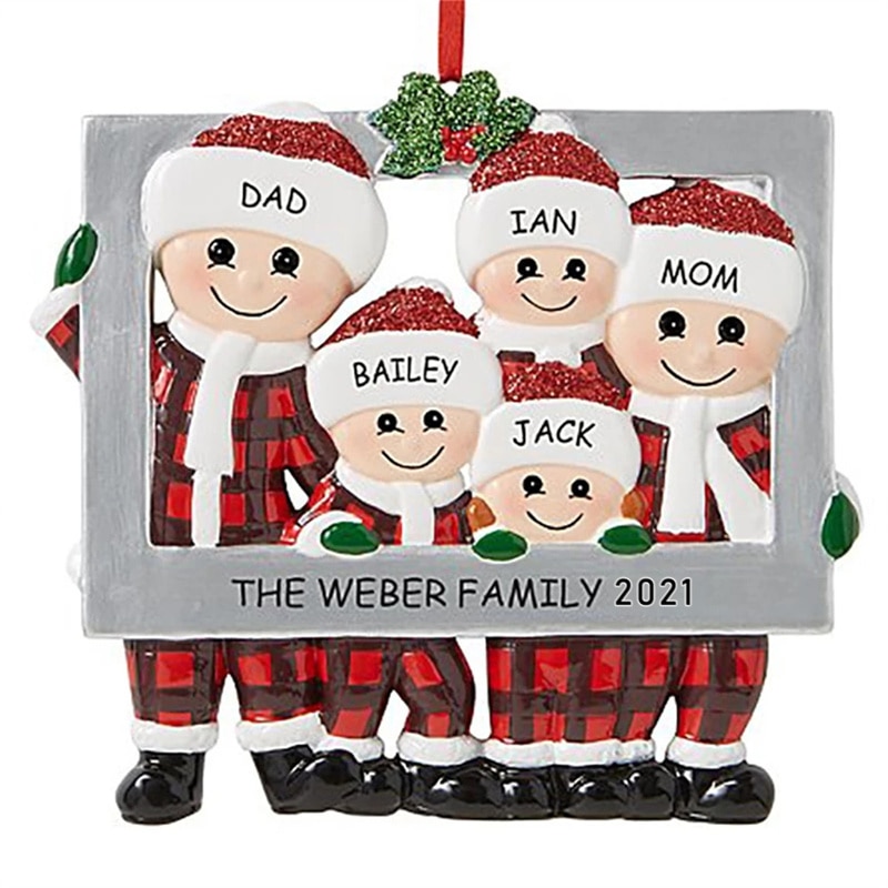 Family Christmas Tree Decoration Pendant Reindeer Family 2-6 People Christmas Family Pendant Family Party Decoration 2022