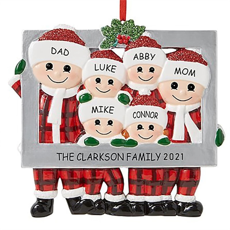 Family Christmas Tree Decoration Pendant Reindeer Family 2-6 People Christmas Family Pendant Family Party Decoration 2022