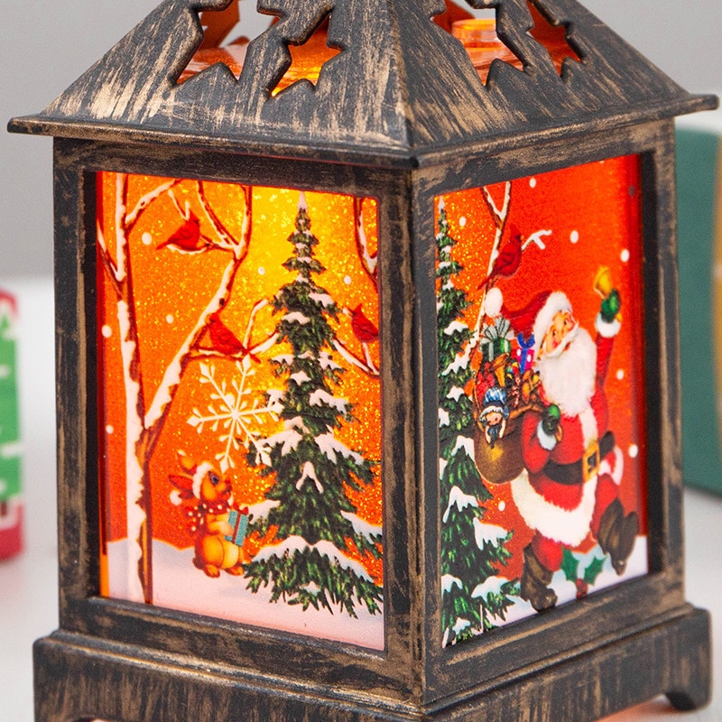 2020 Vintage Christmas LED Light Creative Elderly Snowman Night Light Retro Wind Lantern Christmas Desktop Decoration Lights