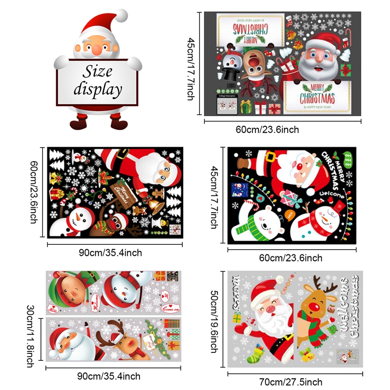 Christmas Wall Window Stickers Marry Christmas Decoration For Home 2022 Christmas Ornaments Xmas Navidad Gift New Year 2023