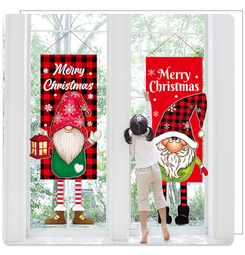 Christmas Porch Door Banner Hanging Faceless Doll Merry Christmas Home Christmas Ornaments Xmas Tree Decoration Navidad 2022