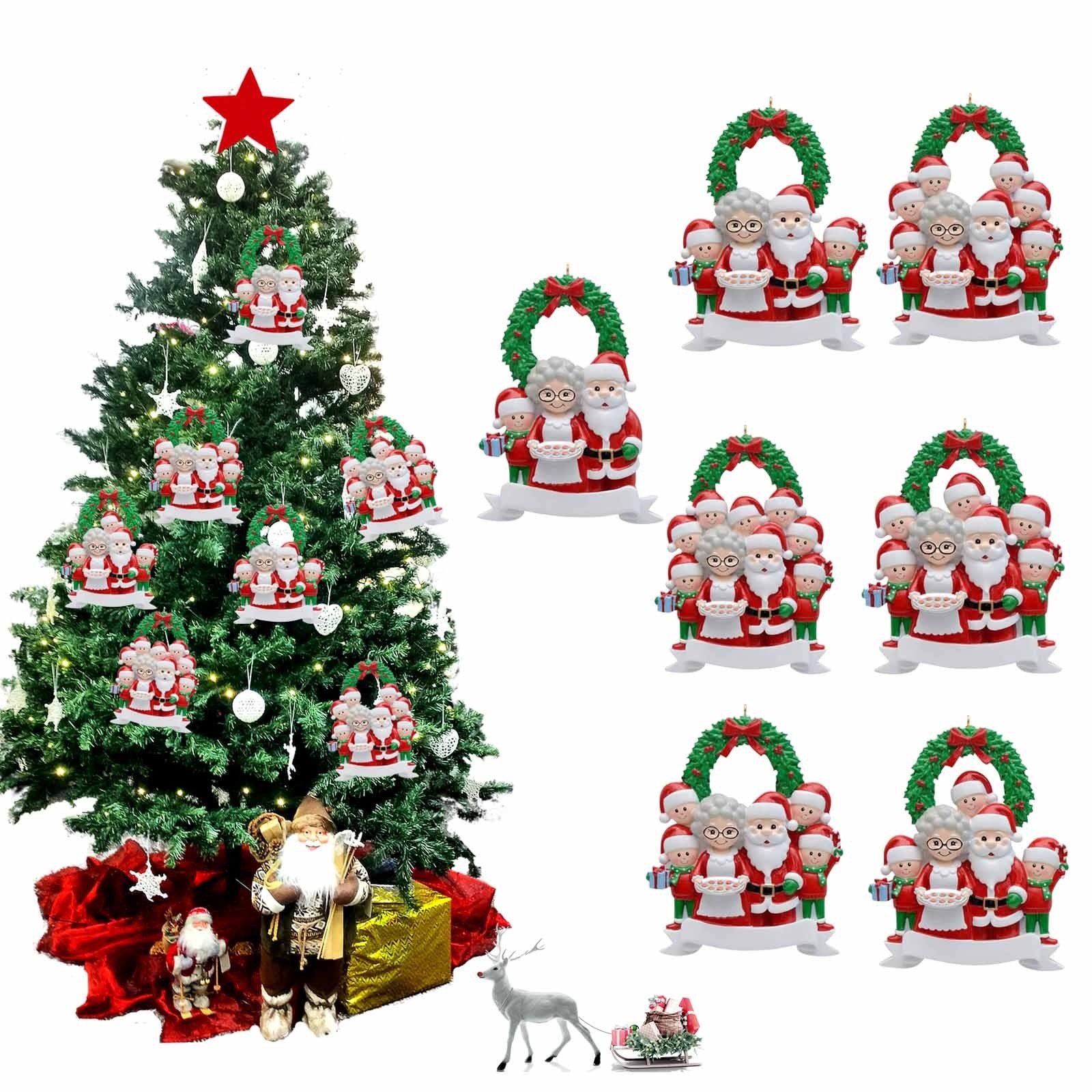 DIY Personalized Christmas Tree Pendant Santa Family Resin Crafts Decoration Small Hanging Pendant Home Decorations 2022 2023