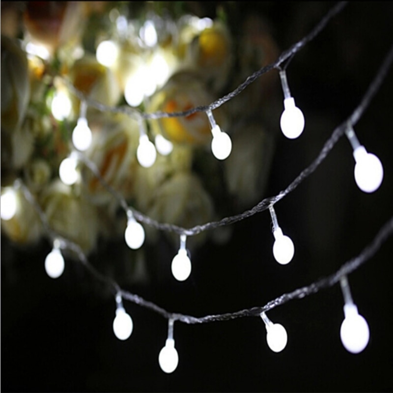6m 10m 20m 30m 50m Ball Christmas Lights 110V 220V Bulb Fairy Led String Light for Home Wedding Holiday Outdoor Decorative Lamp