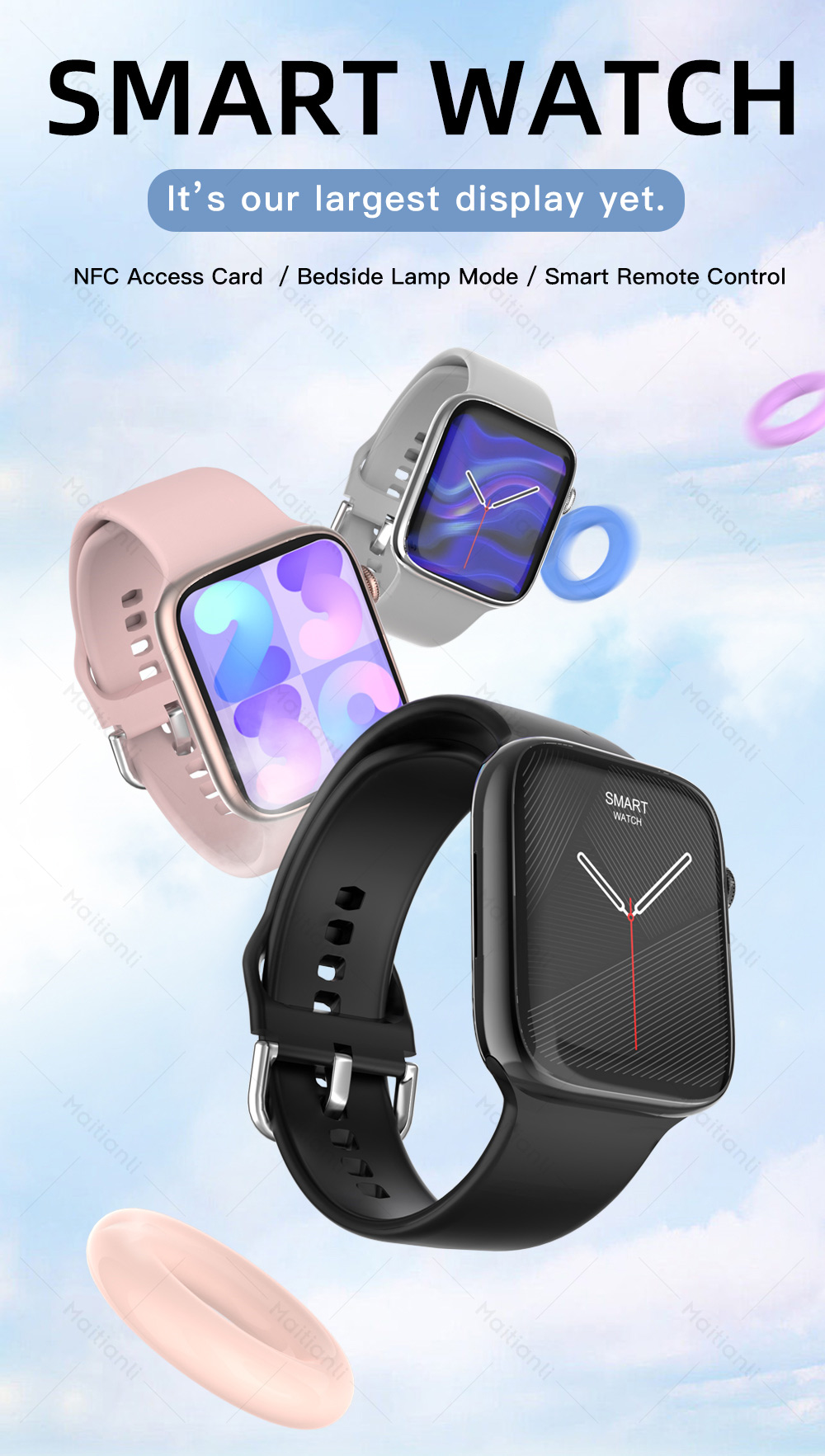2022 Men Women Smart Watch NFC Door Access Unlock Smartwatch Bluetooth Call Fitness Bracelet Custom Watch Face Wireless Charging
