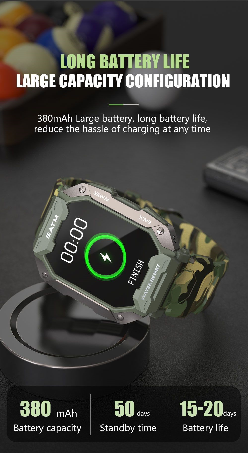 2022 New Full Touch Smartwatch For Android Xiaomi Blood Pressure Oxygen Fitness Watch 5 Atm Waterproof Smart Watch Men Military