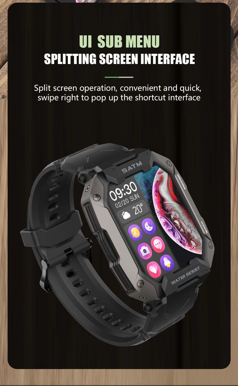 2022 New Full Touch Smartwatch For Android Xiaomi Blood Pressure Oxygen Fitness Watch 5 Atm Waterproof Smart Watch Men Military