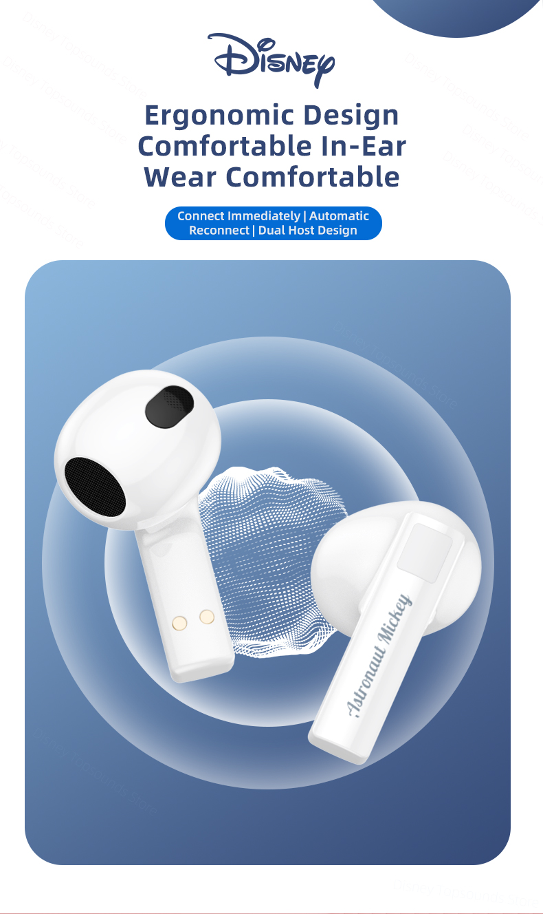 Original Disney LK11 Wireless Earphones Bluetooth 5.3 Earbuds Noise Reduction Bass Touch Control Headset Long Standby Headphones