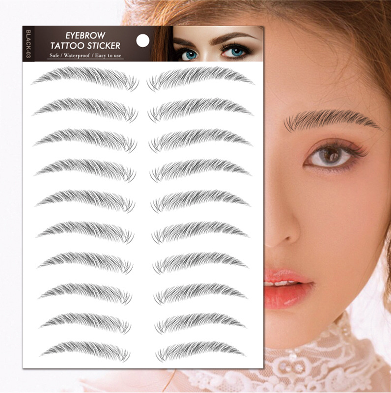 Water-based Hair-liked Authentic Eyebrow Tattoo Sticker Waterproof Cosmetics Long Lasting Makeup False Eyebrows Stickers