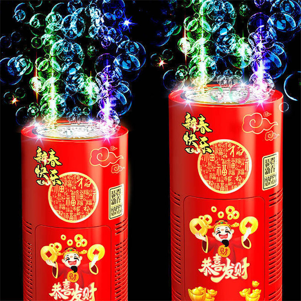 Electric Fireworks Bubble Machine 10/36 Holes Automatic Soap Bubbles Machine With Flash Lights Sounds Party Games Kids Toys Gift
